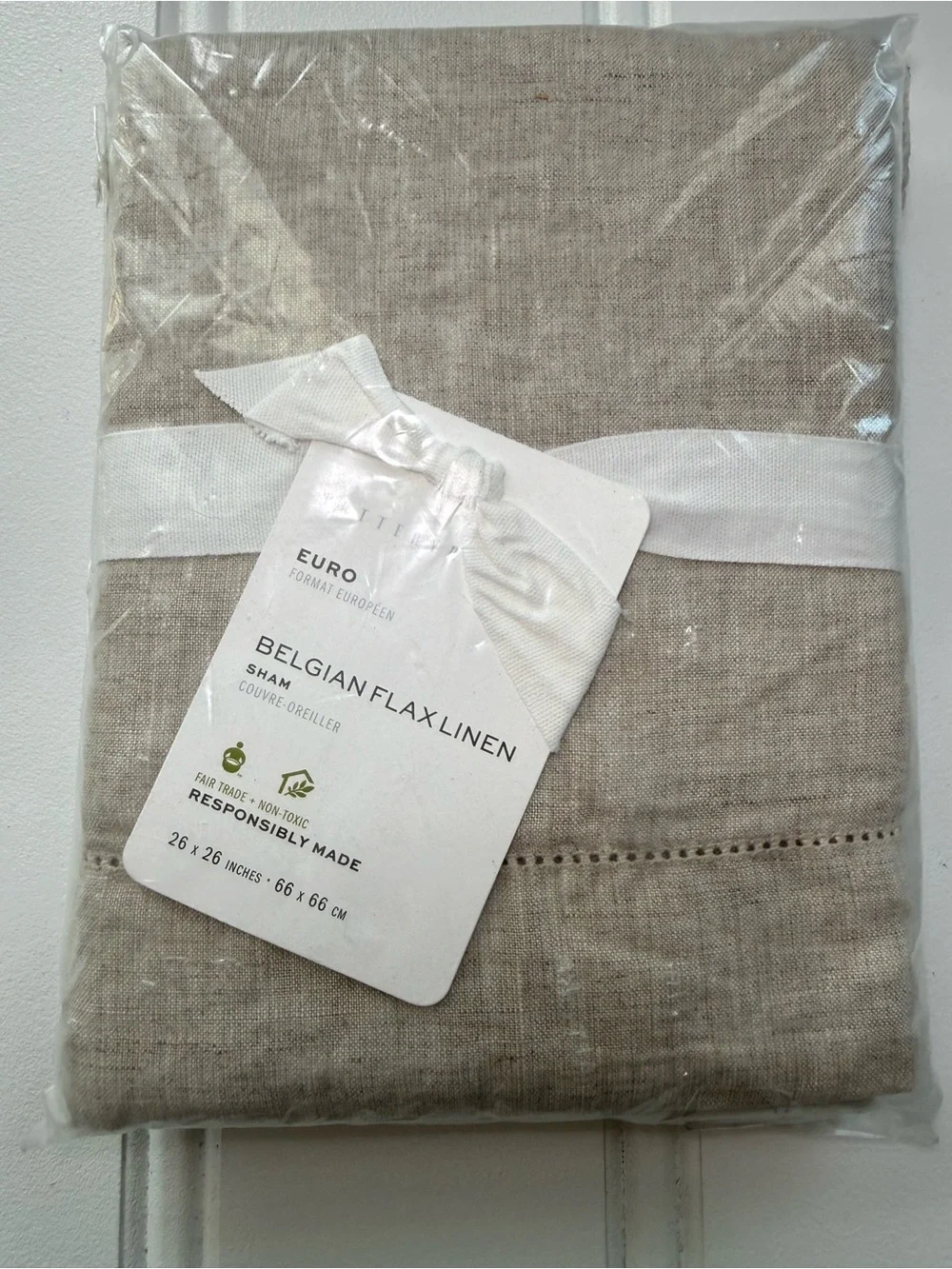 Pottery Barn Belgian Flax Linen Sham Euro Flax Pillow NEW